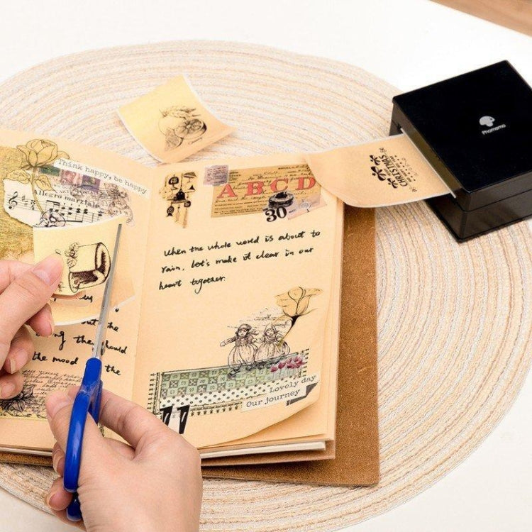 For Phomemo M02 / M02S / M02Pro 3rolls /Pack 50mm Thermal Label Printing Paper For Sticker Printer With Black Letter On Gold Powder Background