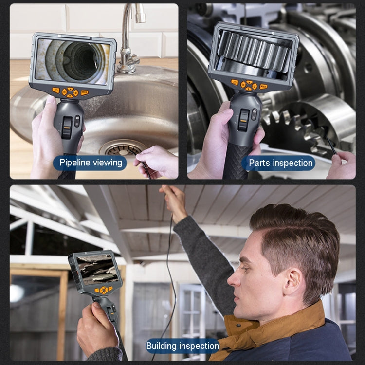 TESLONG TD500 8.5mm Lens HD 5 Inch Large Screen 360 Degree Dual Steering Borescope Industrial Components Overhaul