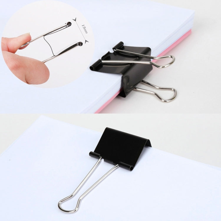 Deli 24pcs /Box 41mm Long Tail Ticket Clip Metal Dovetail Clip, Spec: 8562 Black