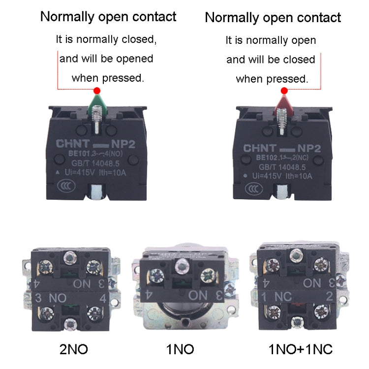 CHINT NP2-BD23 2 Gear Self-locking 2NO Power Transfer Switch Short Handle Master Knob 22mm