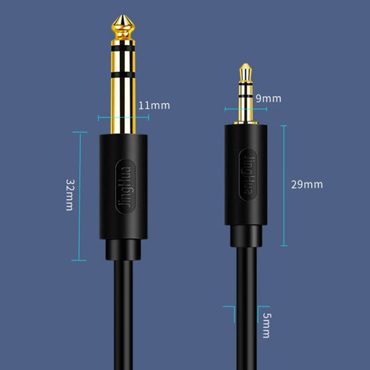 JINGHUA 3.5mm To 6.5mm Audio Cable Amplifier Guitar 6.35mm Cable, Length: 3m