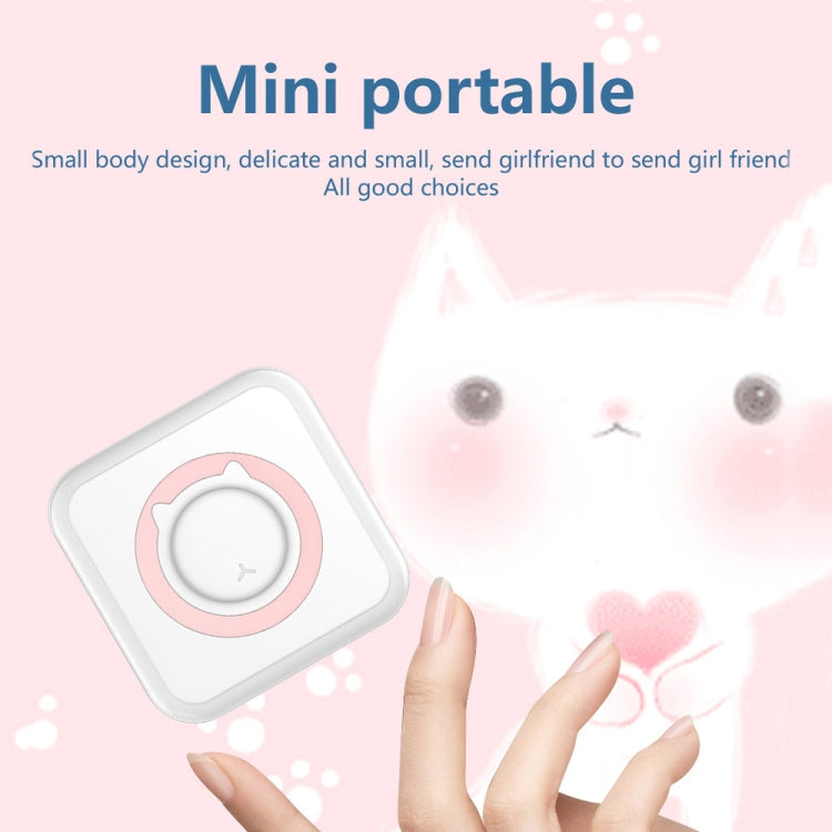 Mini imprimante thermique photo et étiquette Bluetooth sans encre C15 pour étudiant, spécification : Rose + 5 autocollants
