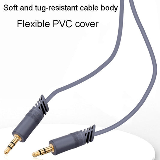 JINGHUA A240 3.5mm Male To Male Audio Cable Cell Phone Car Stereo Microphone Connection Wire, Size: 5m(Gray)
