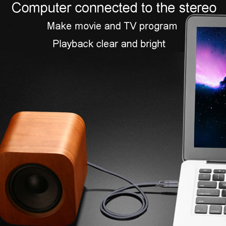 JINGHUA A240 3.5mm Male To Male Audio Cable Cell Phone Car Stereo Microphone Connection Wire, Size: 15m(Gray)