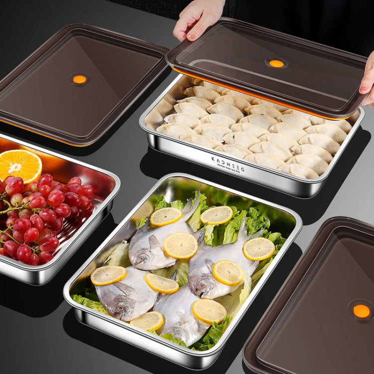Kacheeg Refrigerator Dumpling Storage Box Home Use Wonton Freezer Organizer, Style: 316 Steel