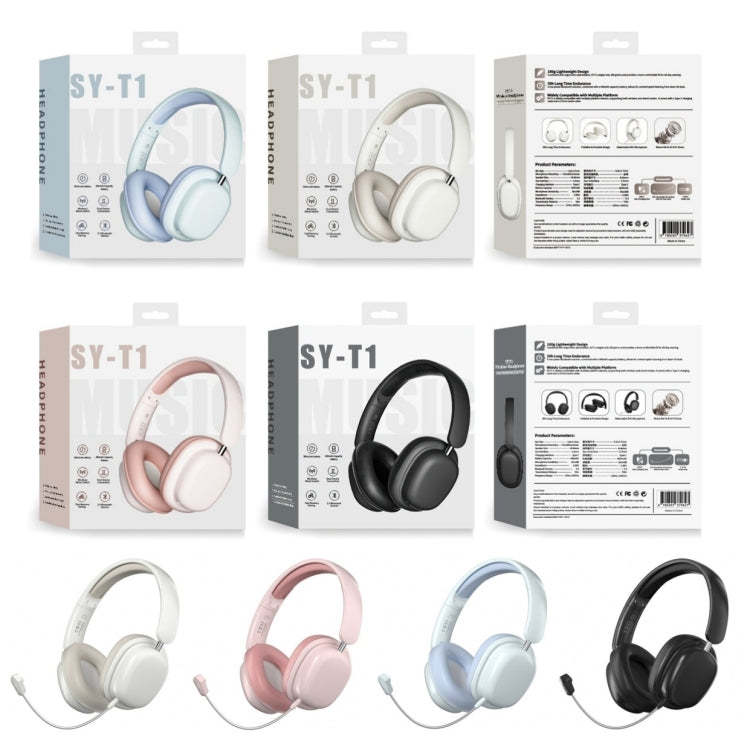 Casque sans fil SOYTO SY-T1, casque de jeu Bluetooth avec microphone Plug & Play (blanc)