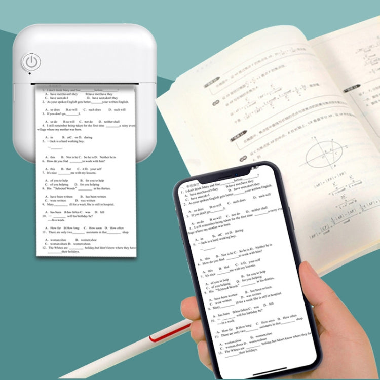 M2 Small Portable Wireless Thermal Photo Printer Student Error Question Label Printer(Black)