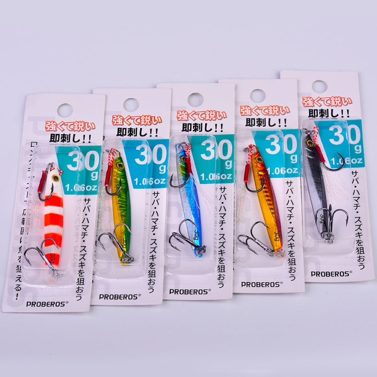 PROBEROS LF128 Long Casting Lure Iron Plate Lead Fish Freshwater Sea Fishing Warp Bass Metal Sequins Baits, Size: 15g(Color E)