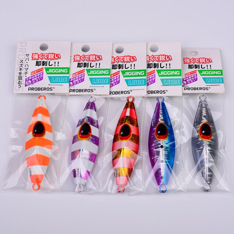 PROBEROS LF124 Deep Sea Iron Plate Lead Fish Fishing Lure Slow Sinking Rocking Luminous Boat Fishing Bait, Size: 40g(Color A)