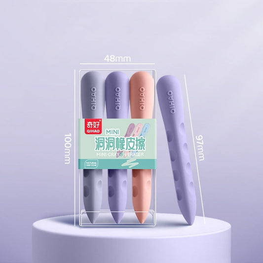 3pcs /Box QIHAO 8870 Cave Eraser For Elementary School Students No Trace No Chip Eraser, Style: Small For Girls
