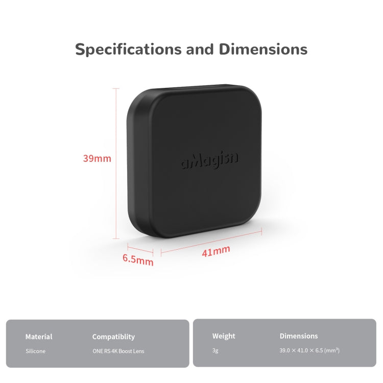 For Insta360 One RS 4K aMagisn Wide Angle Enhancement Lens Silicone Protection Case Lens Cover