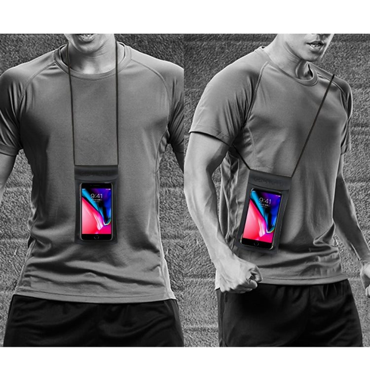 TPU Transparent Touch Screen Phone 30m Waterproof Bag Outdoor Rafting Phone Case(Silver)