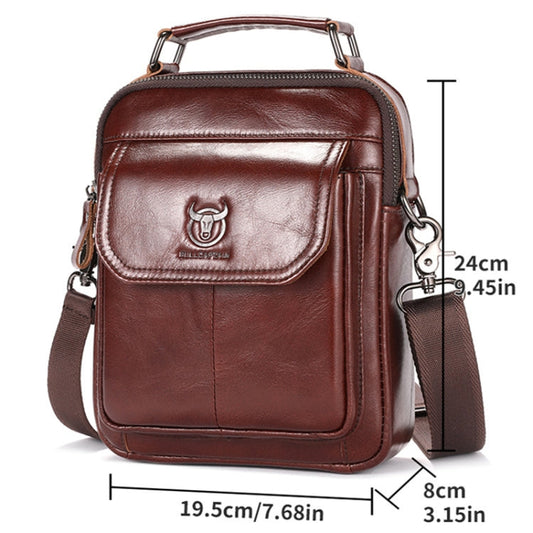 BULL CAPTAIN 049 Large-capacity First-layer Cowhide Retro Single-shoulder Crossbody Bag(Coffee)