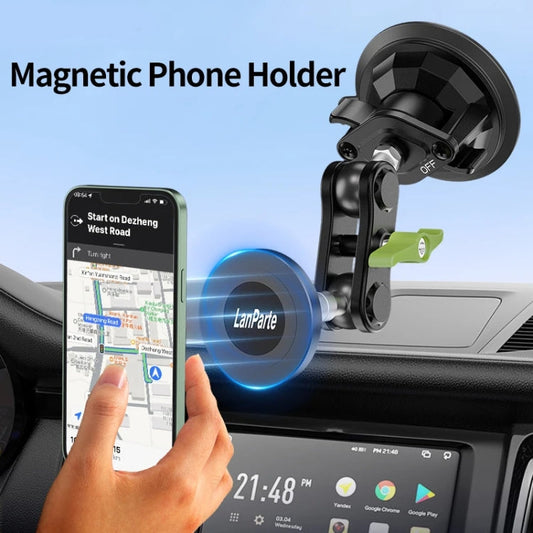 Lanparte Magnetic Car Phone Holder Adjustable Suction Cup Navigation Stand RBA-M01