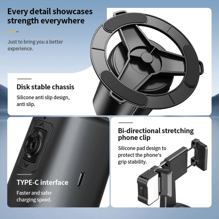 Pixel A200 Auto Tracking Gimbal Stabilizer 360 Degree Rotation Selfie Stick With Fill Light Set 3