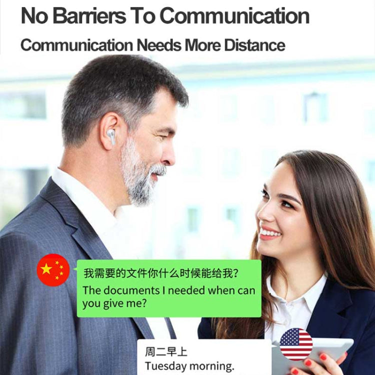 Hishell Y113 Smart Voice Translator Earphone Wireless Earbuds Real Time Instant Online 40 Languages Translate Earphone(Black)