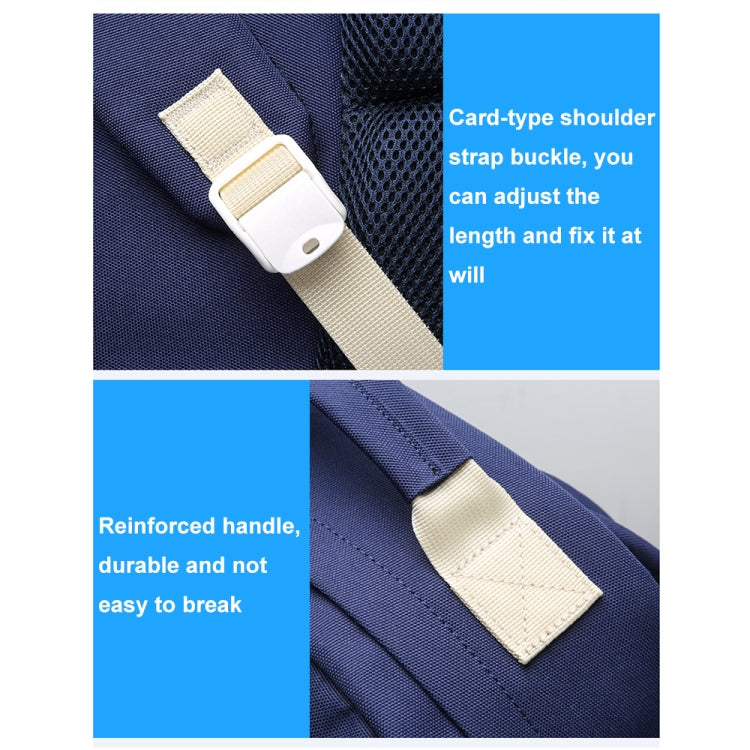 Bopai 68-01729 Large Capacity Canvas Lightweight and Breathable Student Schoolbag(Light Blue 2)