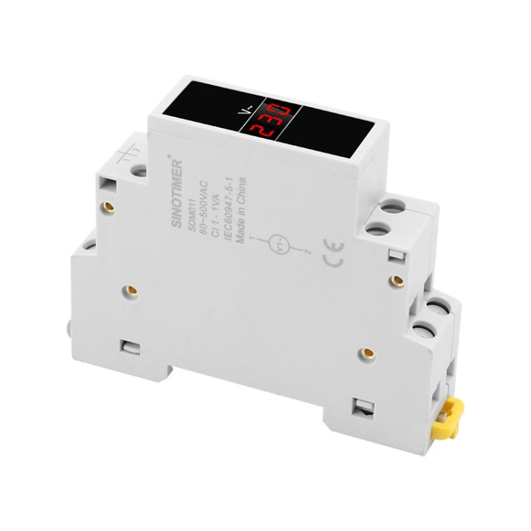 Voltmètre numérique monophasé CA modulaire type rail DIN SINOTIMER SDM011 Instrumentation électronique