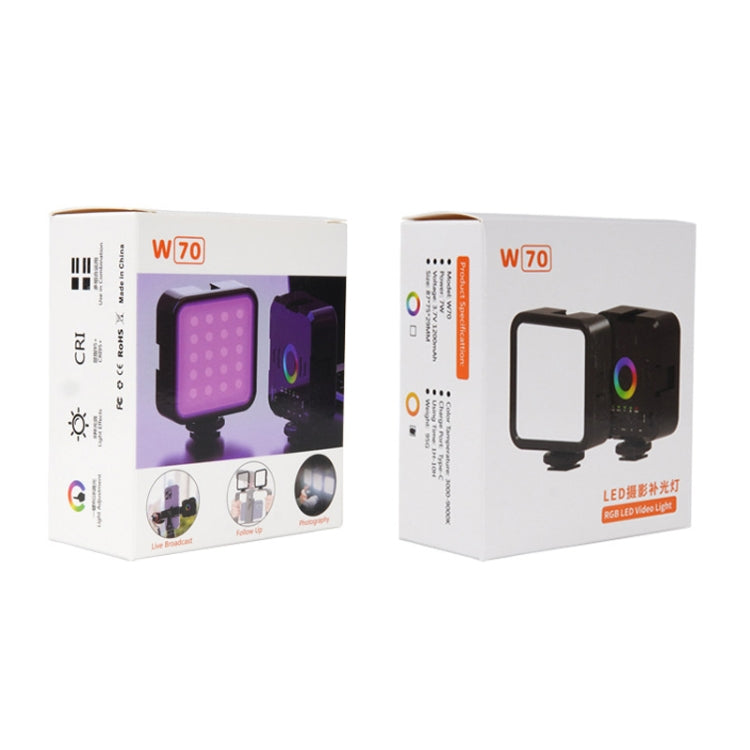 Desiontal W70 Full Color RGB Live Fill Light Portable Small Pocket Light Ambient Photo Handheld Photography Lighting