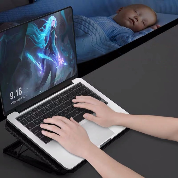 NUOXI S200C Laptop Silent Radiator Multi-level Adjustable Metal Bracket Base(White)