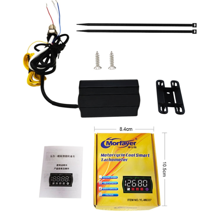 4 in 1 Ambient Temperature Gauge Morfayer Locomotive Intelligent Multi-function Tachometer