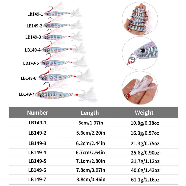 HENGJIA LB149 Slow Cranking Luminous Iron Plate Lead Fishing Bait Lua Naked Fake Bait, Size: 15g(Luminous)