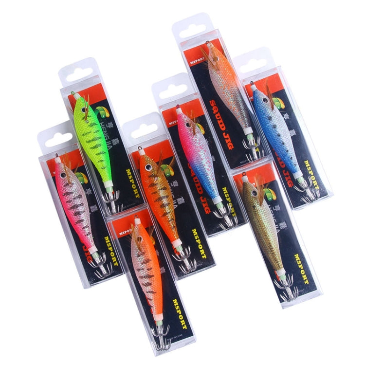8colors /Set HENGJIA SJ057 Luminous Wooden Shrimp Dummy Bait Squid Hook Hard Bait, Size: 11cm 13.4g