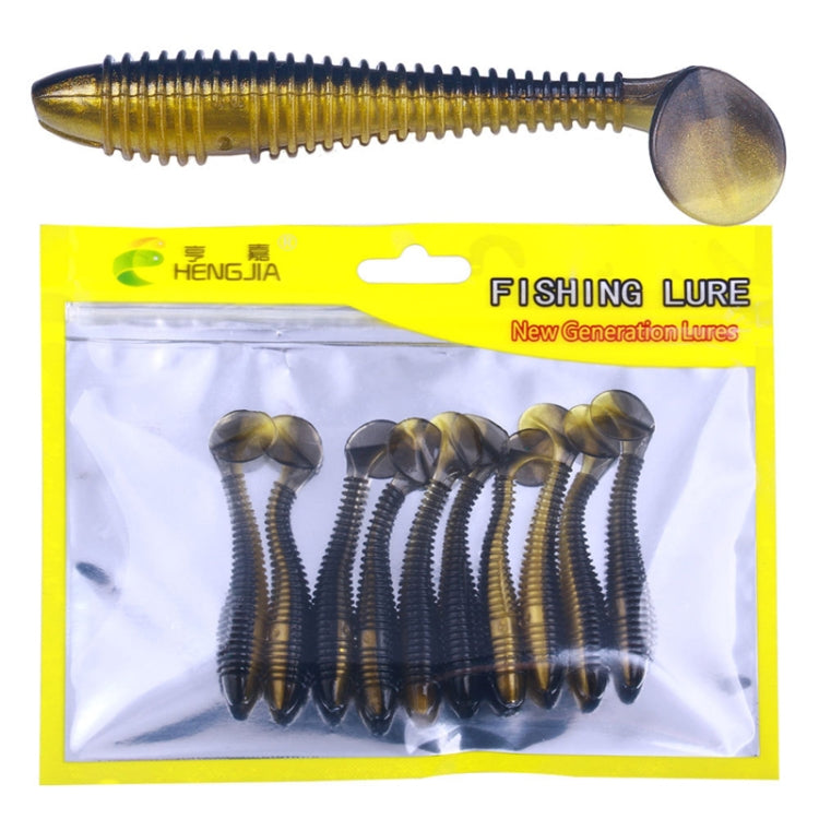 7.5cm 6pcs /Pack HENGJIA Spaghetti Worm T-Tail Soft Bait Spiral Fishing Dummy Lures(Color 2)