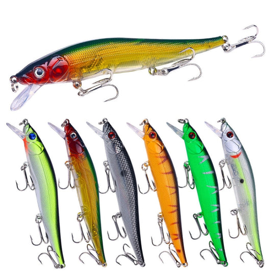 6 couleurs /Set HENGJIA MI169 Leurre Minnow Plongeant Artificiel Appât de Pêche Dur Lua, Taille: 12cm 13.6g