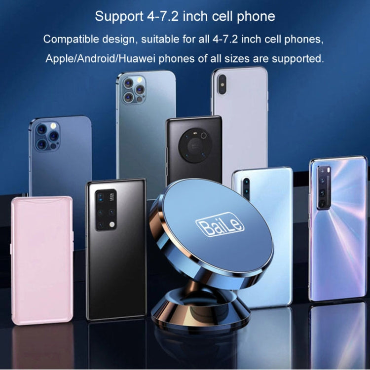 BaiLe Magnetic Car Phone Holder Universal Car Dashboard Fixed Navigation Bracket, Color: Sticker Silver