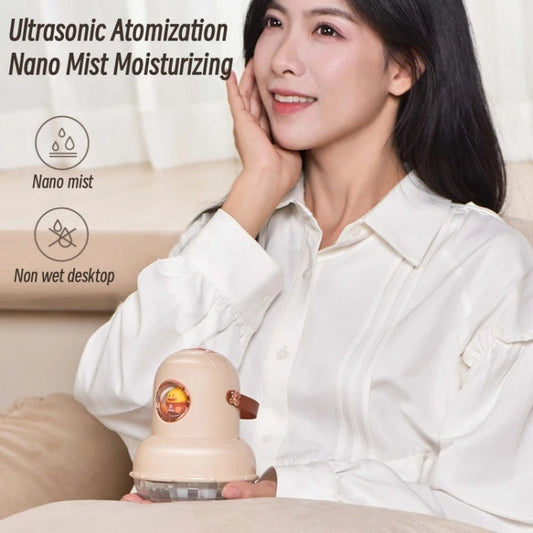 ICARER FAMILY IF-JS01 USB Charging Desktop Night Light Dual-spray Humidifier, Color: Green (Digital)