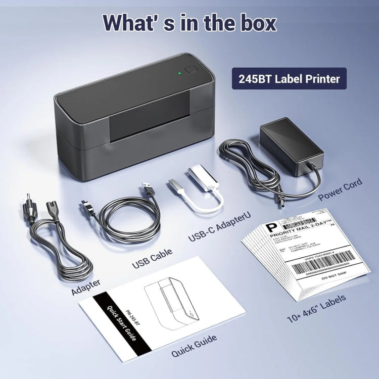 Phomemo PM245-BT Bluetooth Shipping Label Printer Support Labels Width 1- 4.6 Inch(UK Plug)