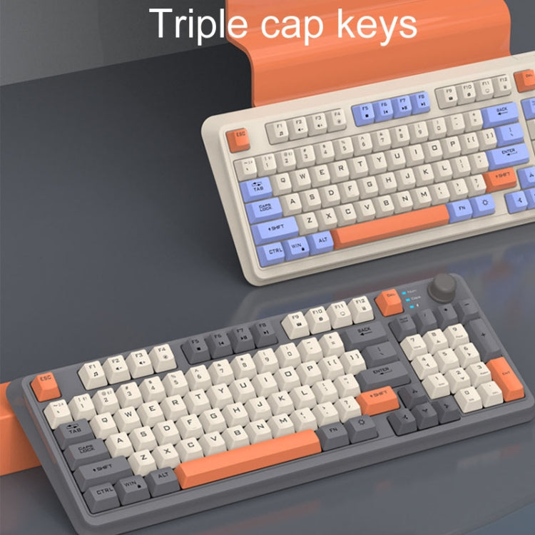 XUNSVFOX K94 Wireless Bluetooth Dual Mode Mechanical Keyboard Gaming Office Laptop Keyboard(Shimmer)