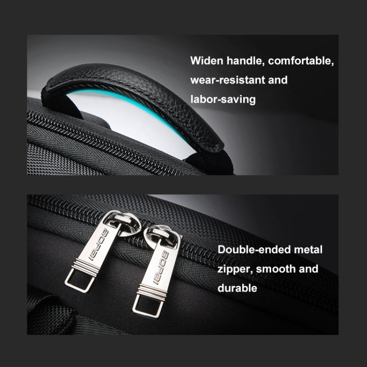 Bopai First-Layer Cowhide Business Commuter Waterproof And Lightweight Laptop Backpack, Color: Flagship