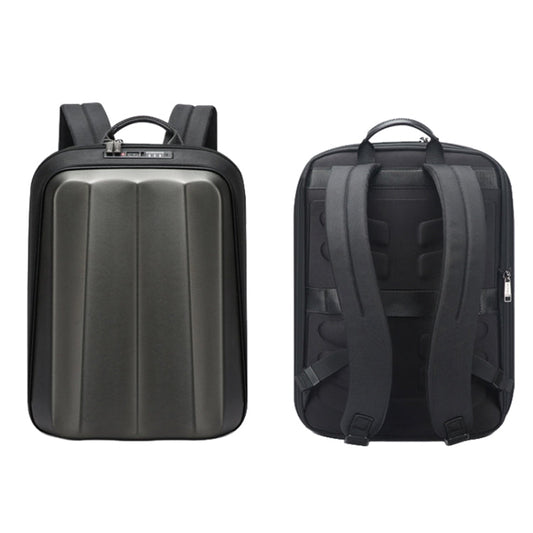 Bopai 61-122579 Large Capacity Hard Shell Password Lock Waterproof Business Laptop Backpack(Grey)