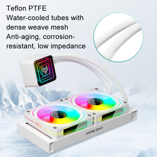 COOLMOON Glacier 240 Water Cooling Radiator Desktop ARGB Multi-Platform Integrated Lens CPU Water Cooling Fan, Color: White