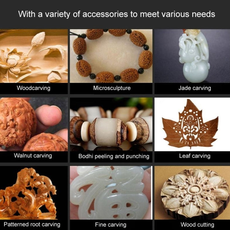 VICOVER Small Adjustable Speed Electrical Grinder Set Jade Carving Pen Polishing Tool EU Plug, Model: 40pcs Parts+Soft Shaft