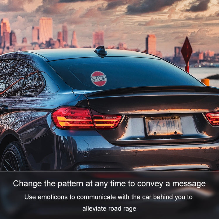 HI.GROOM Car LED Customized Pixel Emoticon Lights Bluetooth Remote Control Interactive AI Screen, Style: With Remote Control