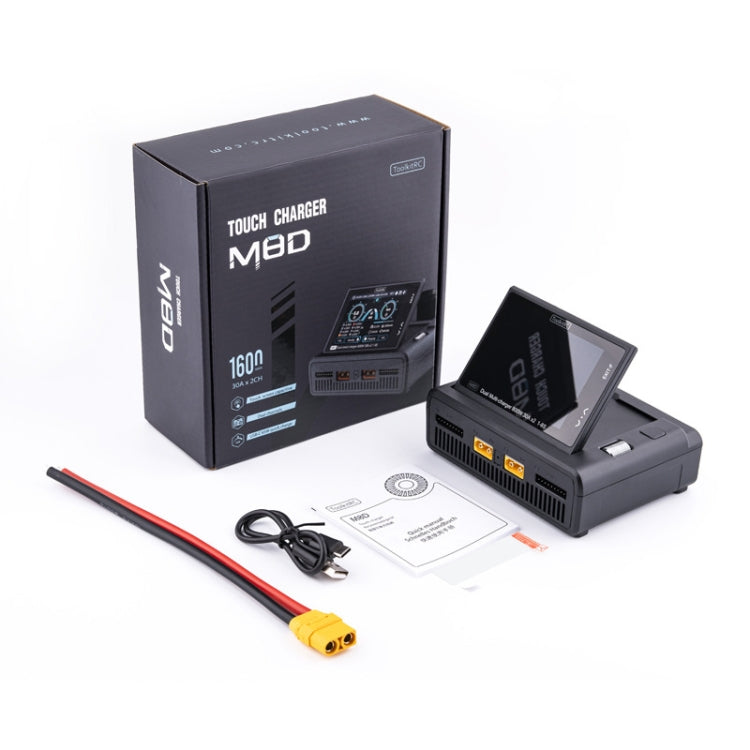 ToolkitRC M8D Colored Screen Dual Drone Aerial Powerful Balance Battery Charger(Black)