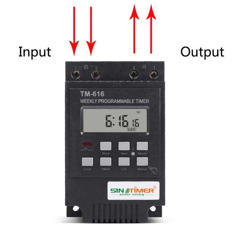 SINOTIMER TM616B-1 110V 30A Weekly Programmable Digital Timer Switch Relay Control