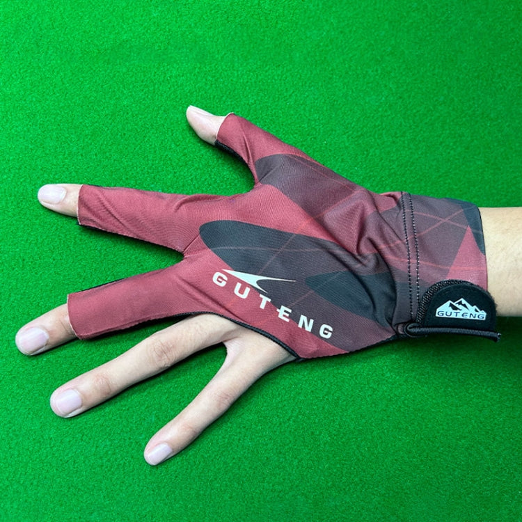 GUTENG Gants de billard snooker trois doigts fins, respirants, résistants à l'usure et antidérapants, Style : main gauche plein doigt (gris)