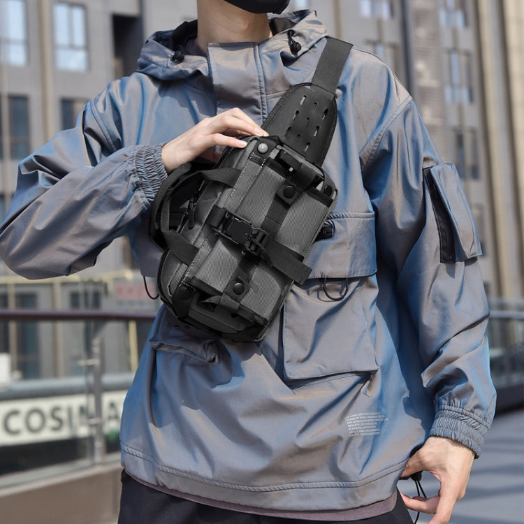WEIXIER Y9580 Men Sports Waterproof Waist Pack Outdoor Crossbody Single Shoulder Cell Phone Bag(Gray)