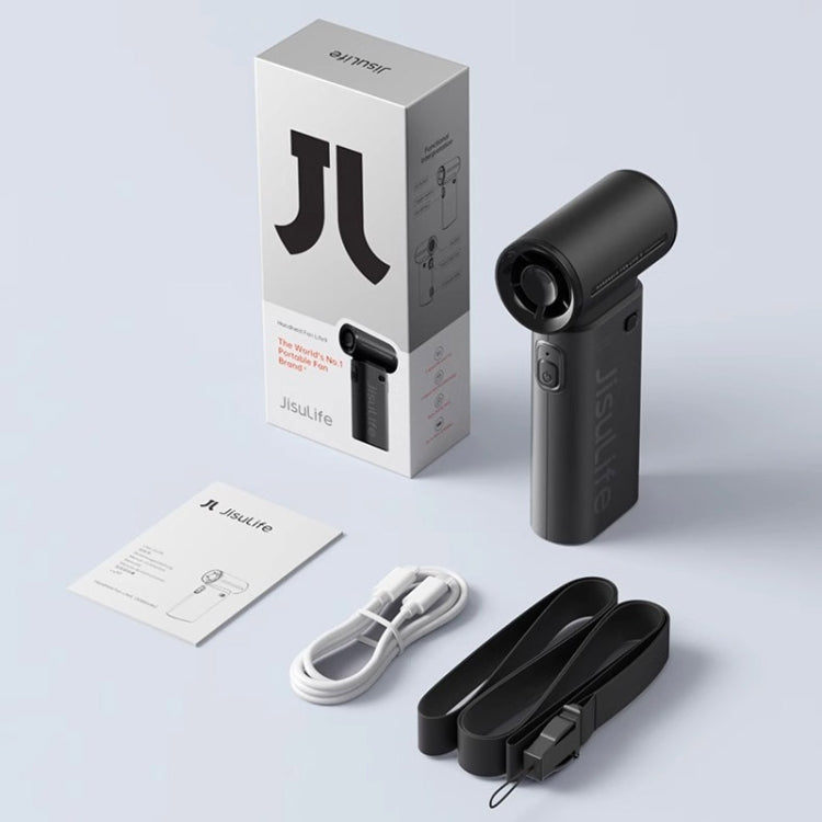 JisuLife Life9 High Speed Handheld Small Fan Mini Portable USB Rechargeable Desktop Cooling Electric Fan, Battery Capacity: 5000mAh(Gray)