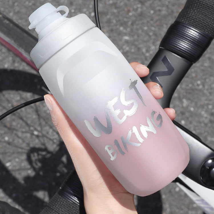 WEST BIKING 620ML Bicycle Water Bottle Portable Outdoor Cycling Water Cup, Color: Black Gray Gradient