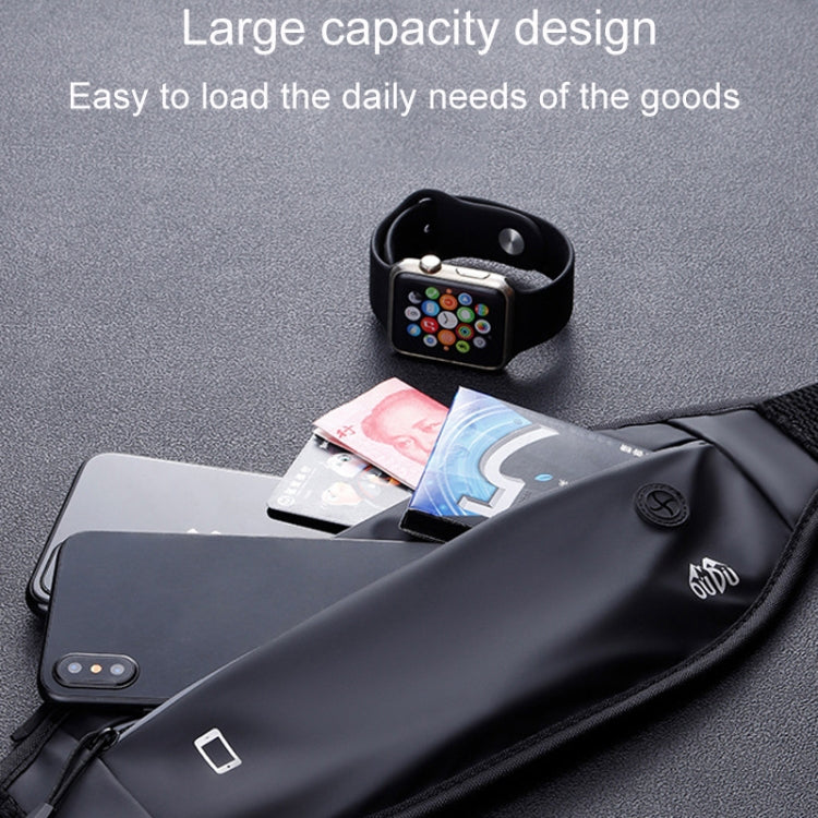 OUDU Outdoor Sports Portable Waist Pack Male And Female Running Waterproof Cell Phone Bag(Black)