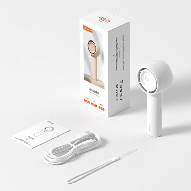 JisuLife FA42 Handheld Portable Small Rechargeable Turbo Fan, Color: White 4500mAh