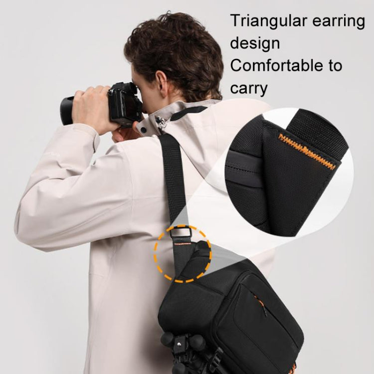Cwatcun D133 Camera Chest Bag Multi-functional Handheld Slanting Cross Shoulder Camera Casual Bag, Color: Large Black
