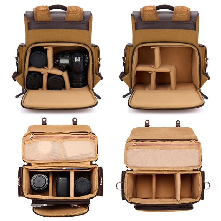 Cwatcun D127 Single Shoulder Vintage Waterproof Canvas Bag DSLR Camera Photo Bag