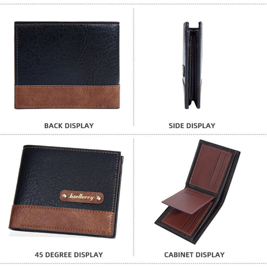 Baellerry DR112 RFID Anti-theft Splicing Horizontal Thin Zipper Wallet Card Holder(Black)