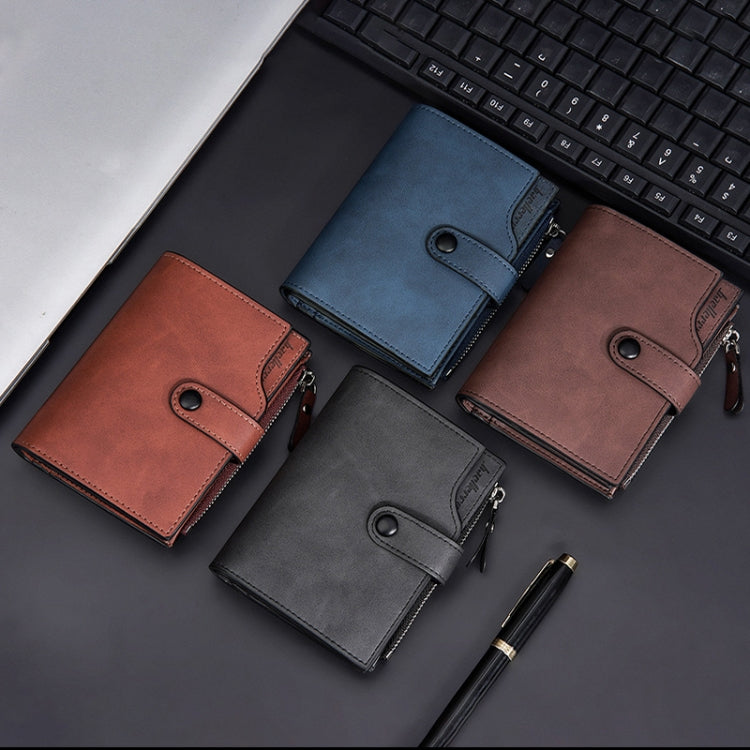 Baellerry D5113 RFID Anti-theft Tri-fold Zipper Short Wallet Coin Purse(Black)